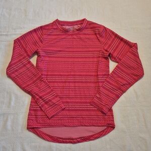 Terramar girls size medium climasense pink stripe base layer top VGUC